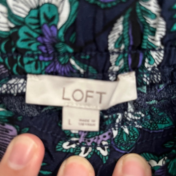 Loft Floral Print Midi Skirt with front button accents and front slit - Picture 6 of 6